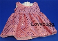 Pink Sequins Dress for American Girl 18 inch or Bitty Baby Born Doll Clothes