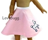 Pink Poodle Skirt Costume for American Girl 18 inch Maryellen or Bitty Baby Born Doll Clothes