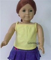 Yellow Tank Top Camisole Shirt  for American Girl 18 inch or Bitty Baby Born Doll Clothes