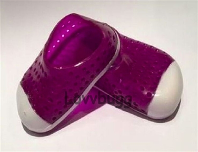 Purple Baja Sandals Jellies for 18 inch American Girl or Baby Doll Shoes