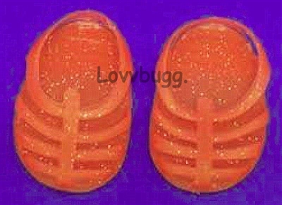 Red Jellies Sandals for American Girl 18 inch or Baby Doll Swim Beach Shoes