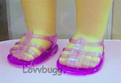 Lavender Jellies Sandals for American Girl 18 inch or Baby Doll Swim Shoes