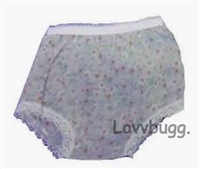 Gray Floral Panties OLPs for American Girl 18 inch and Bitty Baby Born Doll Clothes Accessory