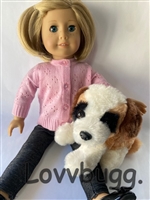 Plush Saint Bernard Puppy Dog for American Girl 18 inch or Baby Doll Pet Accessory