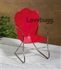 Red Metal Retro Pool Chair for American Girl 18 inch Doll Furniture Accesssory