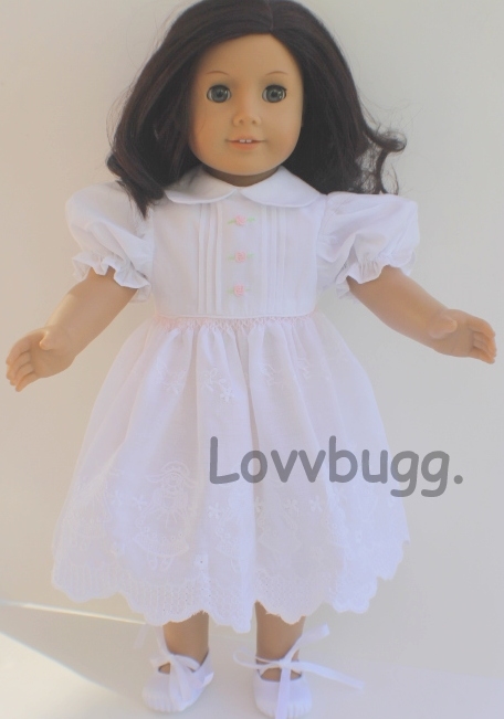 White Lace Dress 18 inch Communion or Easter Doll Clothes