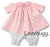 Smocked Pink Dress for American Girl 18 inch or Baby Doll Clothes