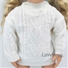 American Girl Brand White Cables Sweater fits 18 inch Girl or Boy and Baby Dolls