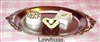 Oval Metal Tray with Petit Fours