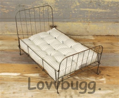 Iron Wire Bed with Mattress Furniture for American Girl 18 inch or Wellie Wishers Doll