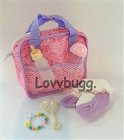 Diaper Bag 6pc Set for Bitty Baby Born, Reborn and Other Dolls