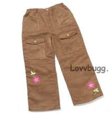 My Twinn Brown Suede Flower Pants