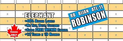 Elephant Football Draft Board ONLY for Canadians