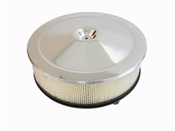 Air Cleaner Breather Kit with Chrome Lid, Deep Base, with 4 Inch Height Element Filter Set