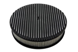 1967 - 1992 Camaro Air Cleaner Assembly, Round Open Element, BLACK ALUMINIUM FULL FINNED