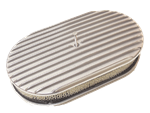 1967 - 1992 Camaro Air Cleaner Assembly, 15" Oval Open Element, POLISHED ALUMINIUM FULL FINNED