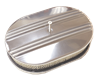 1967 - 1992 Camaro Air Cleaner Assembly, 12" Oval Open Element, POLISHED ALUMINIUM PARTIAL FINNED