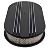 1967 - 1992 Camaro Air Cleaner Assembly, 15" Oval Open Element, POLISHED ALUMINIUM PARTIAL FINNED