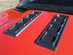 1967 - 2022 Camaro Hood Louvers, Retro Style SS in Carbon Fiber Peel and Stick