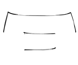 1967-1969 Front Windshield Chrome Trim Moldings - Coupe