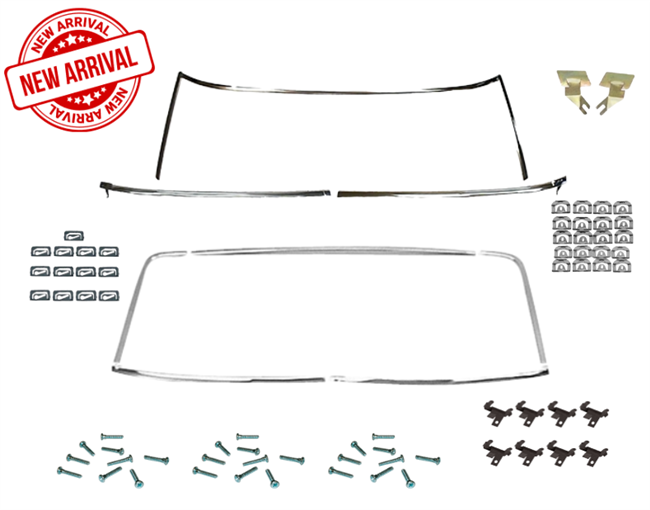 Image of 1967 - 1969 Camaro Coupe Front and Rear Window Chrome Molding Kit, Premium Quality | Camaro Central