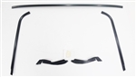 Image of 1970 - 1981 Camaro FRONT Windshield Moldings Kit, BLACK ANODIZED with Clips and Plastic Corners Set | Camaro Central