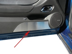 2010 - 2014 Camaro Brushed Stainless Steel Interior Door Panel Kick Cover Plates Set, Pair