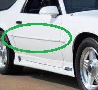 1987 - 1992 Camaro Body Side Trim Molding Set with Pointed Ends