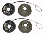 1975 - 1981 Camaro Rear Brake Drum Assemblies, WITH Splash Shields, LH and RH