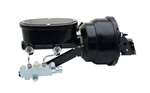 1967 - 1981 Power Brake Booster / Master Cylinder / Proportioning Valve Kit with Brackets: 8 Inch Dual Diaphragm, Black Powder Coated Booster, Oval Black M/C with Pro Valve