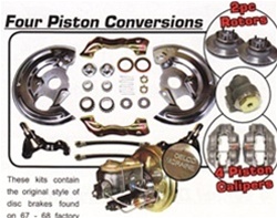 1967 - 1968 Camaro Brake Conversion Kit, Power Front Disc, OE Style with 4 Piston Calipers