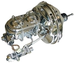 1967 - 1969 Camaro CHROME Power Brake Booster, Master Cylinder, Proportioning Valve Kit with Brackets and Lines: 11"