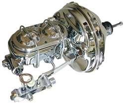 1967 - 1969 Camaro CHROME Power Brake Booster, Master Cylinder, Proportioning Valve Kit with Brackets and Lines: 11"