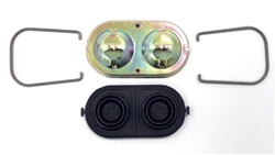 1968 - 1969 Brake Master Cylinder Cover / Gasket / Bails Kit, Power Disc, Original Style, Original Correct Wording