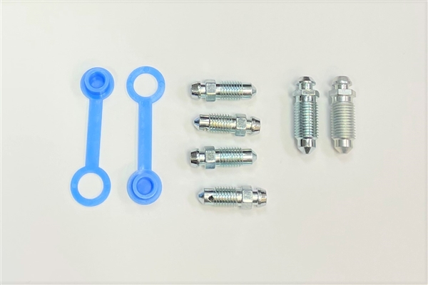 1967 - 1978 Camaro Disc Brake Bleeder Screw and Dust Cap Kit, 8 Piece Set