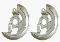 1969 Camaro Zinc Plated Disc Brake Backing Plates with Part Numbers, Pair