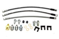 1970 - 1978 Camaro Braided Stainless Steel Brake Hose Set for Front Disc and Rear Drum