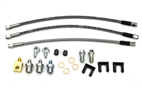 1979 - 1981 Camaro Braided Stainless Steel Brake Hose Set for Front Disc and Rear Drum