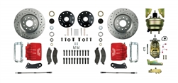 1967 - 1969 Brake Conversion Kit, Front Disc Power, Red Calipers, Signature Series