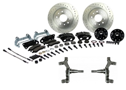 1967 - 1969 Brake Conversion Kit, Front Disc, Black Caliper, 2 Inch Drop, Signature Series