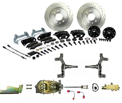 1967 - 1969 Brake Conversion Kit, Front Disc Manual, Black Caliper, 2 Inch Drop, Signature Series