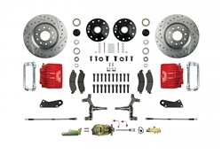 1967 - 1969 Brake Conversion Kit, Front Disc Manual, Red Caliper, 2 Inch Drop, Signature Series