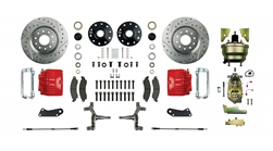 1967 - 1969 Brake Conversion Kit, Front Disc Power, Red Caliper, 2 Inch Drop, Signature Series