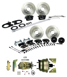 1967 - 1969 Brake Conversion Kit, All (Front and Rear Disc, Power) for Stock Height Non-Staggered Shocks, Black Calipers, Signature Series