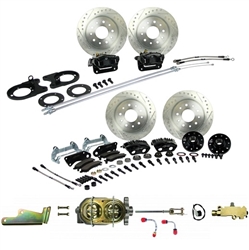 1967 - 1969 Brake Conversion Kit, All (Front and Rear Disc, Manual) for Stock Height Staggered Shocks, Black Calipers, Signature Series