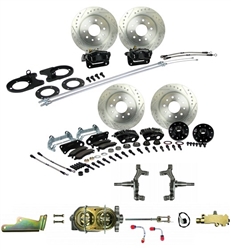 1967 - 1969 Brake Conversion Kit, All (Front and Rear Disc, Manual) for 2 Inch Drop Non-Staggered Shocks, Black Calipers, Signature Series