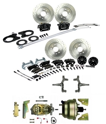 1967 - 1969 Brake Conversion Kit, All (Front and Rear Disc, Power) for 2 Inch Drop Non-Staggered Shocks, Black Calipers, Signature Series