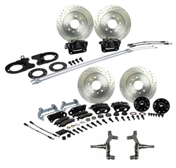 1967 - 1969 Brake Conversion Kit, All (Front and Rear Disc) for 2 Inch Drop Staggered Shocks, Black Calipers, Signature Series