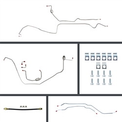 1969 Camaro Complete MANUAL Disc Brake Conversion Line Set with Rear Hose and Mounting Clip Kit, OE Steel