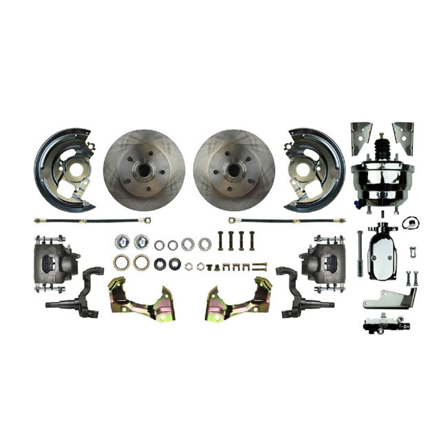 Image of a 1967 - 1969 Camaro Street Anchors FRONT Power Disc Brake Conversion Kit with 8 Inch Chrome Dual Diaphragm Booster